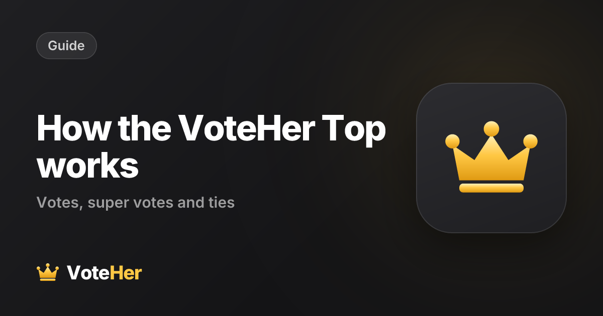 How the VoteHer Top works: one vote a day, counted in public
